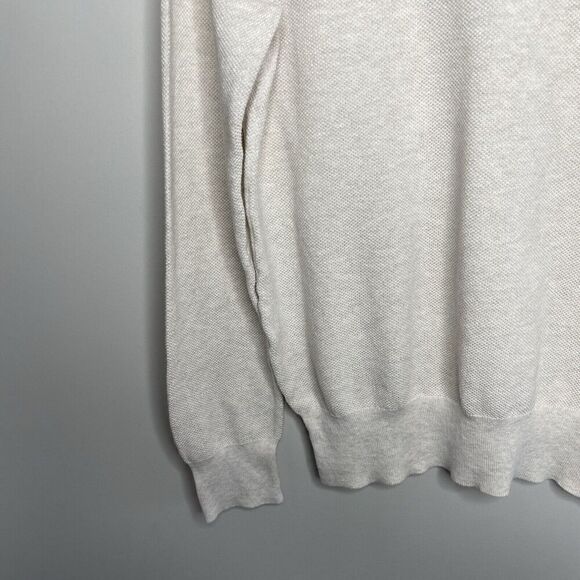 J.CREW Sweater Men Medium Cotton Pique Pullover NEW Beige Crewneck BM043 - Picture 4 of 15